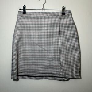 Hollister Gingham Plaid Mini Skirt Black White Check High Waisted Preppy